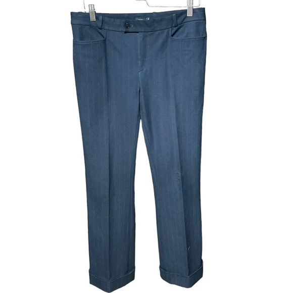 JOSEPH Rocket Gabardine Stripe Jacquard Navy Blue Trouser Pants Size 42 / US 10 - Picture 1 of 11
